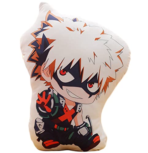 Anime My Hero Academia Bakugou Katsuki Cojín Poliéster suave Cierre cremallera oculta Almohada decorativa Cojín, aplica decoración coche Sofá hogar Ropa cama, tamaño 10CM(bag pendant)/30CM/40CM