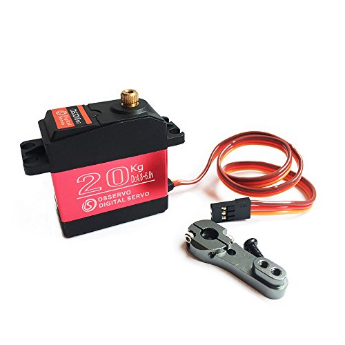 ANNIMOS Servo Digital Alto par 20KG Completo Metal Engranaje Impermeable para RC Modelo DIY, ángulo de controlar 180 °