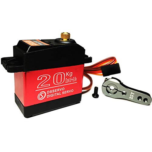 ANNIMOS Servo Digital Alto par 20KG Completo Metal Engranaje Impermeable para RC Modelo DIY, ángulo de controlar 180 °