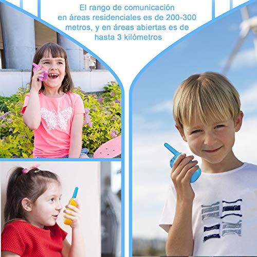 Anpro Walkie Talkie Niños,Walkie Talkie,8 Canales de Transmisión con Pantalla LCD y Linterna, Regalos Niños para Actividades Externas, Camping,Navidad,Fiesta,Cumpleaños