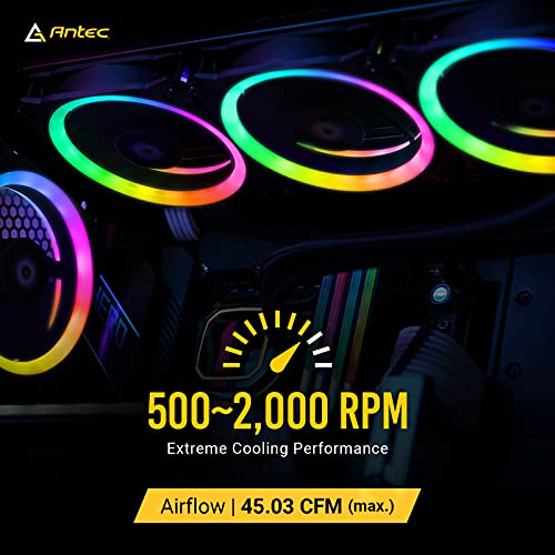 Antec Prizm 120 ARGB 5+C Ventilador de caja de 120 mm con controlador de ventilador, paquete 5 en 1