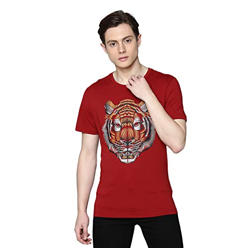 Antony Morato Camiseta Manga Corta Slim fit Estampado Frontal para Hombre Hombre Color: Brick Talla: M