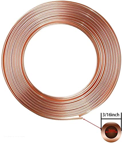 AnvFlik Tubo de freno de tubo de acero recubierto de cobre, 32.8 pies de 3/16 pulgadas de repuesto automotriz kit de líneas de freno con 20 tuercas accesorios
