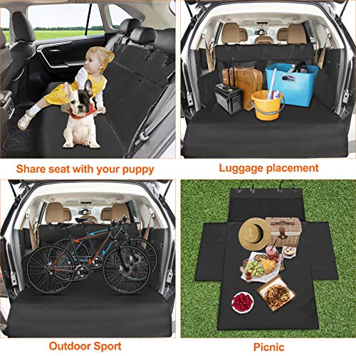 Anykuu Funda para Maletero de Coche Impermeable y Antideslizante Protector Coche Perros para Mascotas Funda de Asiento para Perros Alfombrilla con protección Lateral Universal para SUV, camiones, auto