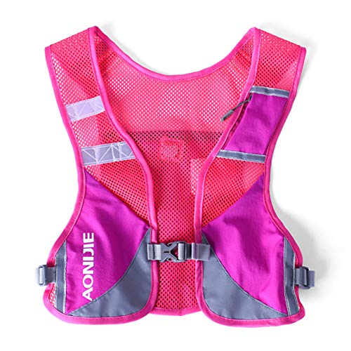 Aonijie Unisex Running Chaleco de Hidratación Ultraligero Mochilas Trail Ideal Para Senderismo, Maratón, Escalada y Ciclismo (Hot Pink)