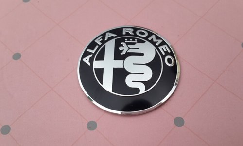 AOWIFT - 7 emblemas de Alfa Romeo 74 mm Capucha/Trasero + 60 mm de Rueda + 40 mm de Volante