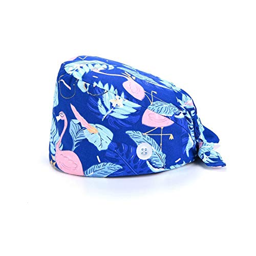 APIKA 3 Piezas Gorros de Fregado de Algodón con Estampado de Dibujos Animados Bonitos con Turbante Ajustable (Flamenco, Zorro, Elefante)