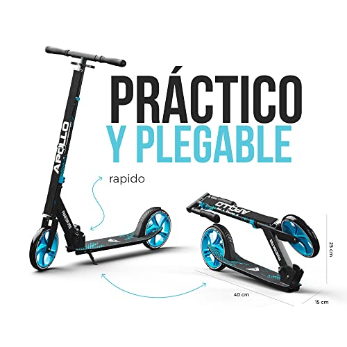 Apollo Patinete Urbano XXL Phantom Pro - Patinete de Grandes Ruedas de 200 m – City Scooter Plegable y Ajustable para Niños y Adultos