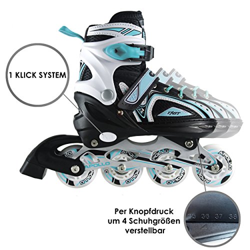 Apollo Super Blades X Pro, tamaño S,M,L, Inline Skates con Ruedas Luminosas LED