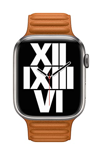 Apple Watch Correa de eslabones de Piel Ocre (45 mm) - Talla S/M