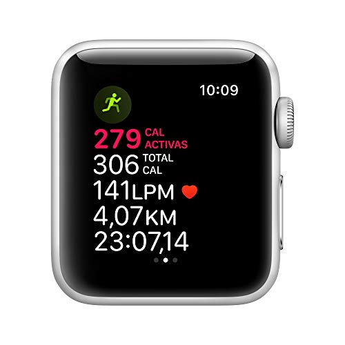 Apple Watch Series 3 (GPS, 38mm) Aluminio en Plata - Correa Deportiva Blanco