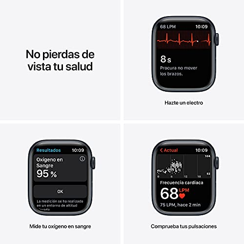 Apple Watch Series 7 (GPS + Cellular) - Caja de Aluminio en Color Medianoche de 45 mm - Correa Deportiva en Color Medianoche - Talla única