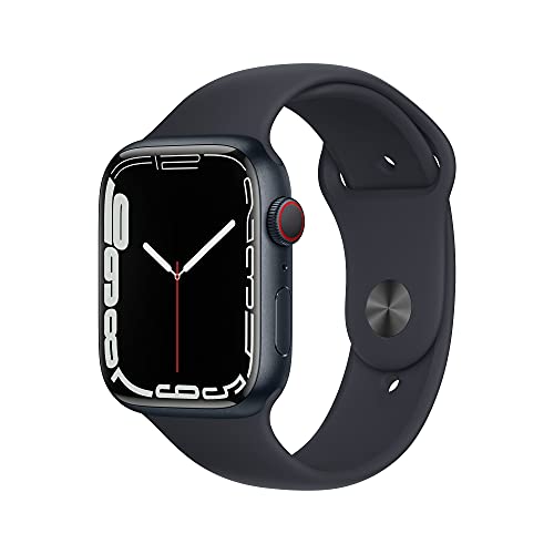 Apple Watch Series 7 (GPS + Cellular) - Caja de Aluminio en Color Medianoche de 45 mm - Correa Deportiva en Color Medianoche - Talla única