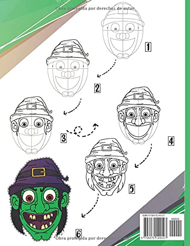Aprender A dibujar Mascaras Halloween 01: Libro educativo e interesante, como dibujar paso a paso para niños y principiantes!: Dibuja monstruos, ... para niños. (Aprender A dibujar Halloween)