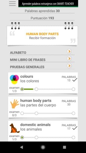 Aprender palabras en inglés con Smart-Teacher