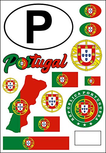 aprom Pegatinas de Portugal para coche, diseño de bandera de Portugal