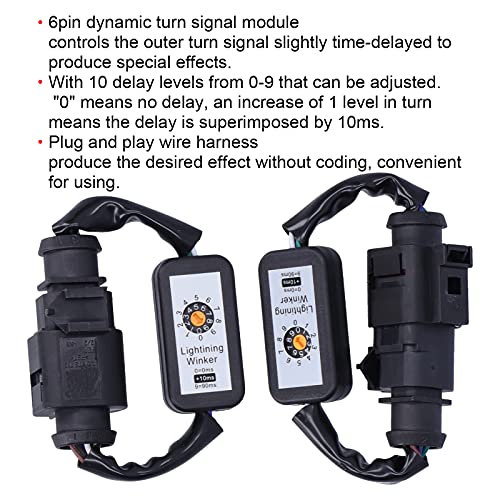 Aramox luz de señal de giro de 6 pines 1 par izquierda + derecha luz trasera LED adaptador de señal dinámica kit de módulo de flash para A3 8V 2013-2018
