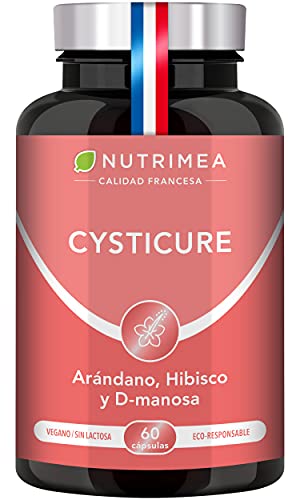 Arándanos Rojos Cápsulas con Hibisco y D-Manosa | 100% Natural Prevenir Infecciones Urinarias Cistitis Recurrentes | Vegano, Sin Gluten Sin Lactosa Sin OGM | Hombres y Mujeres Fabricado Francia