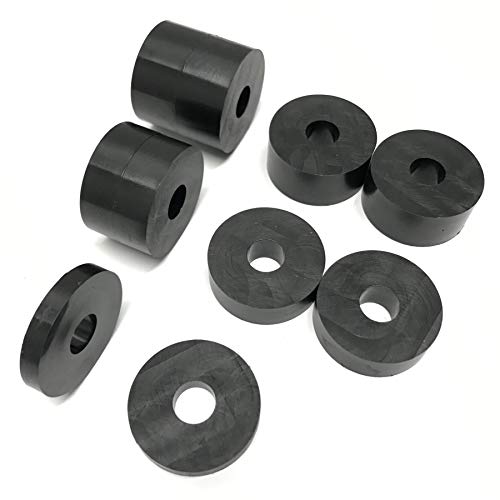 Arandelas separadoras de nailon de 10 mm (M10) (paquete de 10) 4 x 15 mm, 4 x 10 mm, 2 x 5 mm, negro
