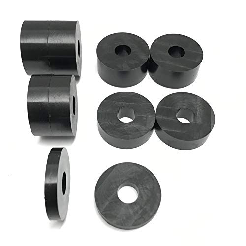 Arandelas separadoras de nailon de 10 mm (M10) (paquete de 10) 4 x 15 mm, 4 x 10 mm, 2 x 5 mm, negro