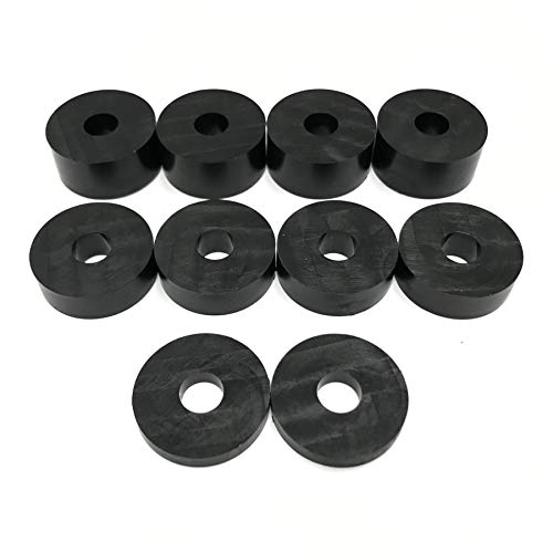 Arandelas separadoras de nailon de 10 mm (M10) (paquete de 10) 4 x 15 mm, 4 x 10 mm, 2 x 5 mm, negro