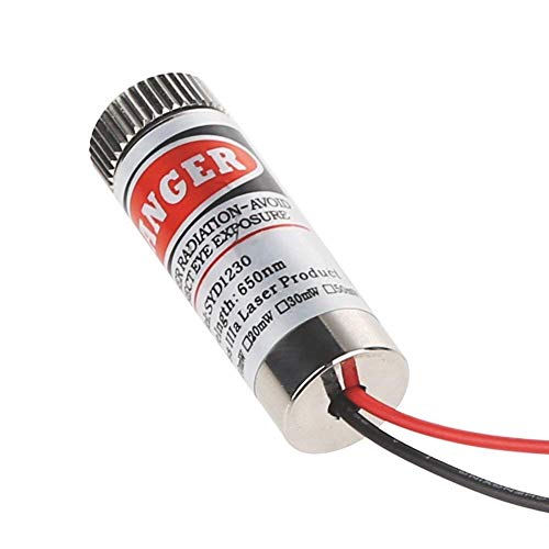 ARCELI 2PCS 650nm 5mW 3-5V diodo de módulo de Punto de láser Rojo con Lente de plástico del Controlador