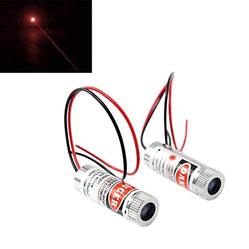 ARCELI 2PCS 650nm 5mW 3-5V diodo de módulo de Punto de láser Rojo con Lente de plástico del Controlador