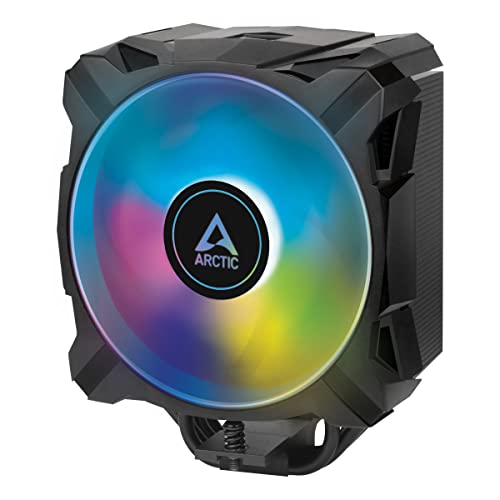 ARCTIC Freezer i35 A-RGB - Disipador de CPU de Torre única específico para Intel con A-RGB, Ventilador P de 120 mm con presión optimizada, 200-1700 RPM, 4 heatpipes, Incl. Pasta térmica MX-5 - Negro