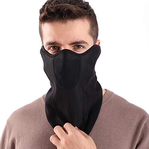 Arcweg mascarilla/Calentador de Cuello/pasamontañas de Forro Polar Multifuncional para Hombre y Mujer Accesorio de esquí Moto Bicicleta Negro(mascarilla#3)