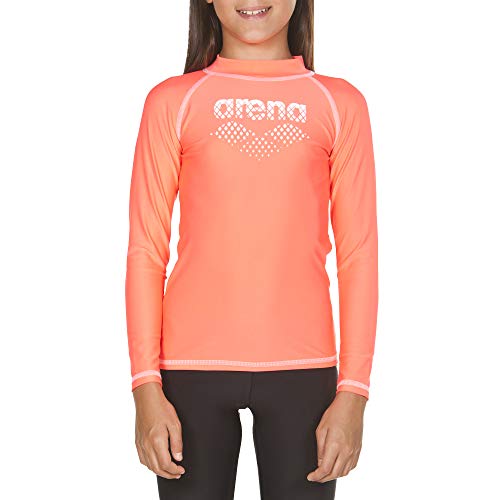 ARENA UV Girl Long Sleeves Shirt - Camiseta contra Rayos UV para niña, Niños, 002067, Rosa y Blanco, FR : S (Taille Fabricant : 6-7)