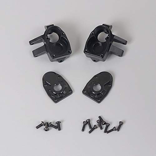 Argerrant 1set Metal Frontal Eje Trasero Steering Knuckles Cubierta Portal de alojamiento para Axial SCX10 III AXI03007 AR45 Eje Capra F9 Eje del Portal (Color : Black Front)