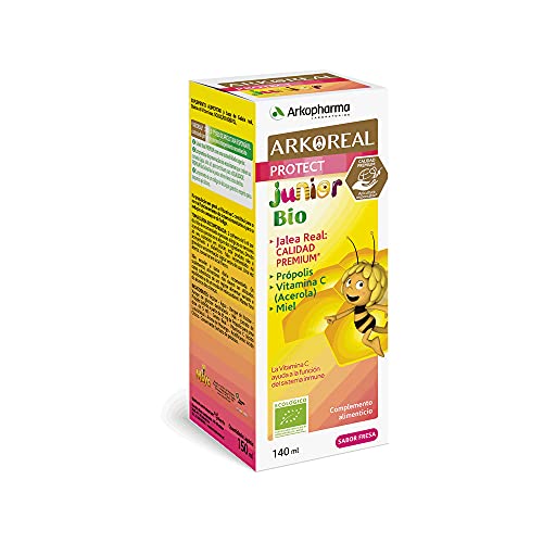 Arkopharma Arkoreal Jarabe Protect Niños BIO 140 ml Pack x2, Jalea Real, Própolis, Vitamina C, Acerola y Miel, Aumenta y Refuerza Defensas, Cansancio, Complemento Alimenticio