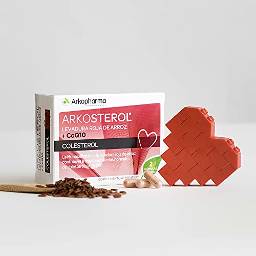 Arkopharma Arkosterol Levadura Roja De Arroz + Q10 60 Cápsulas, Monacolina K 10mg, Coenzima Q10, Solución Natural para Controlar el Colesterol, 100% Natural, Sin Citrinina