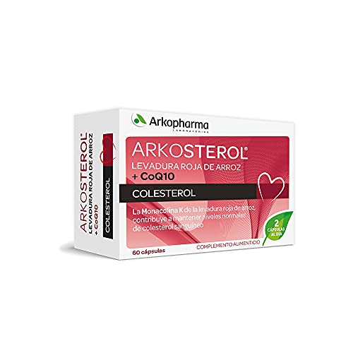 Arkopharma Arkosterol Levadura Roja De Arroz + Q10 60 Cápsulas, Monacolina K 10mg, Coenzima Q10, Solución Natural para Controlar el Colesterol, 100% Natural, Sin Citrinina