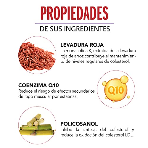 Arkopharma Arkosterol Levadura Roja De Arroz + Q10 60 Cápsulas, Monacolina K 10mg, Coenzima Q10, Solución Natural para Controlar el Colesterol, 100% Natural, Sin Citrinina