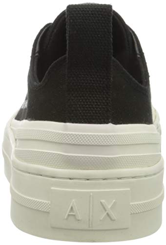 Armani Exchange Sneaker, Zapatillas Mujer, Negro (Black+White A120), 36 EU