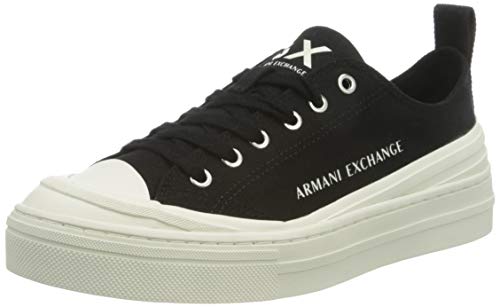 Armani Exchange Sneaker, Zapatillas Mujer, Negro (Black+White A120), 36 EU