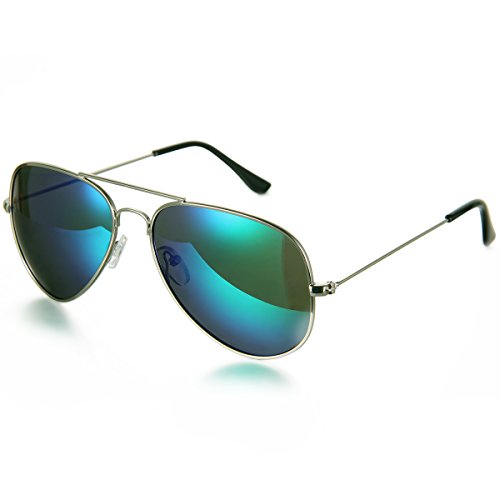 Aroncent Gafa de Sol Polarizada UV400 Lente Clásico de Resina Metal Protección de Ojos para Carreras, Viaje, Conducción, Golf, y Actividades Exteriores para Hombre Mujer Unisex (Verde)