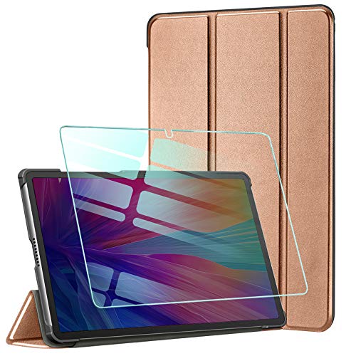 AROYI Funda y Protector de Pantalla Compatible con Huawei MatePad T10S/T10 2020, Funda Tríptica Smart Cover Carcasa Ligera con Soporte Función para Huawei MatePad T10S/T10 (Oro Rosa)