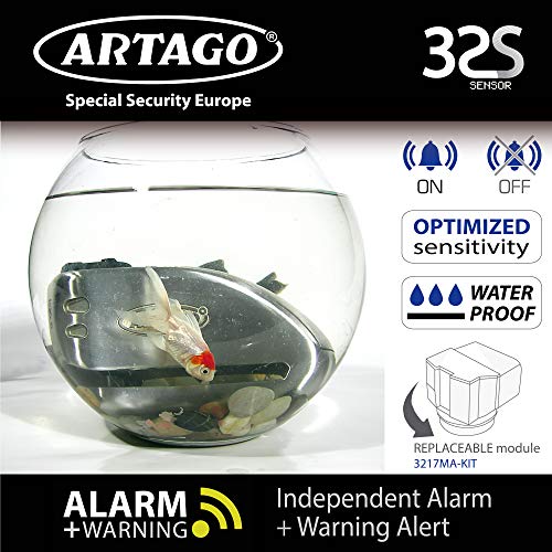 Artago 32 Candado Moto Antirrobo Disco con Alarma Don't Touch 120 db, Alta Gama, ø15 Cierre S.A.A, Homologado Sra, Acero Inoxidable