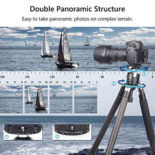 ARTCISE MB52 - Cabezal De Bola Para Trípode De Perfil Bajo (Metal, Doble Cabeza De Bola Panorámica, 52 mm De Diámetro, dos Placas de Liberación Rápida de 1/4" Para Trípode, Carga Máxima de 30 kg)