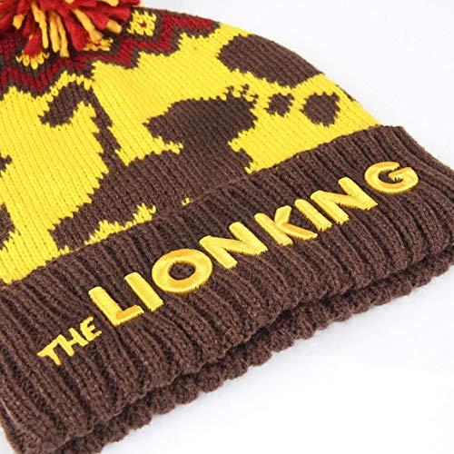 ARTESANIA CERDA Gorro Pompon El Rey Leon Punto, Amarillo (Amarillo 40), One Size (Tamaño del Fabricante:One Size) Unisex Adulto