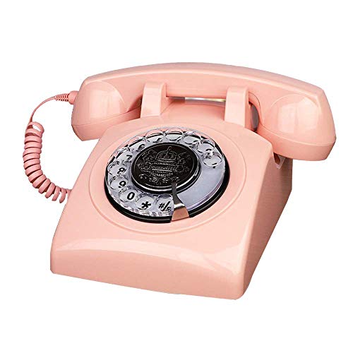 Artisam Antique Phones Landline - Telefono vintage con dial rotatorio clásico de los años 30 (rosa)