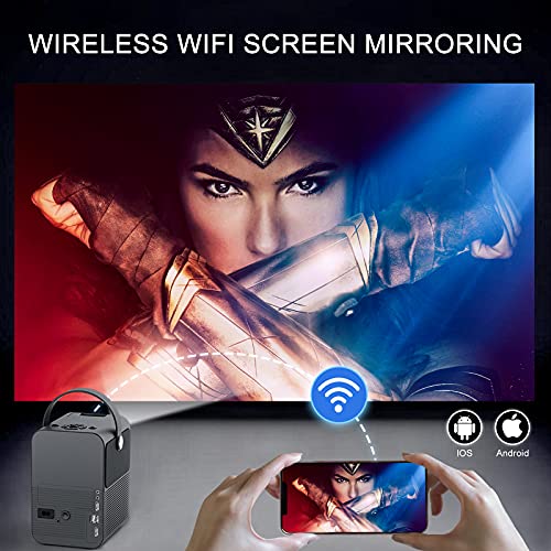 Artlii Play Proyector Android TV 9.0, Smart Portátil WiFi Bluetooth Proyector , Soporte AC-3, Corrección Keystone 4D de ± 45 ° y Zoom