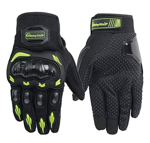 ARTOP Guantes Moto de Pantalla Táctil Guantes Motocross Verano Mujer Hombres Niño Tranpirable Guantes de Motocicleta(Verde Fluorescente,L)