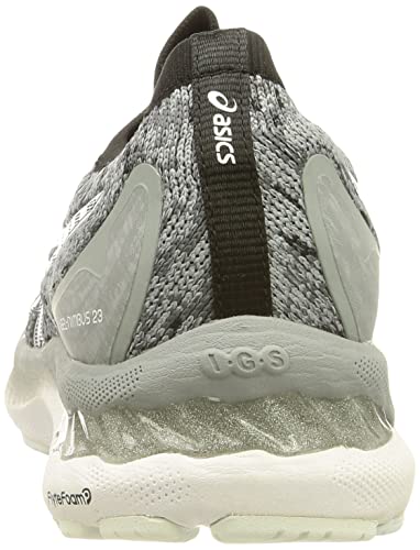 Asics Gel-Nimbus 23 Knit, Road Running Shoe Mujer, Sheet Rock/Black, 40 EU