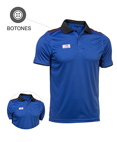 Asioka 108/17 Polo Técnico Combinado de Manga Corta, Unisex Adulto, Royal, L