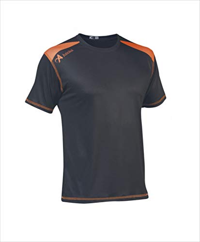 ASIOKA 182/17 Camiseta técnica combinada Unisex para Adultos de m/Corta, Marengo/Naranja, L