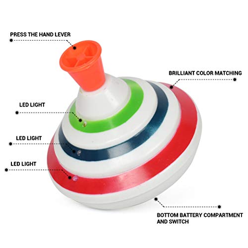 Asotagi Empuje hacia abajo Spinning Top Juguete con LED y música Peg-top Hand Spinning Gyro Juguete Regalo para niños