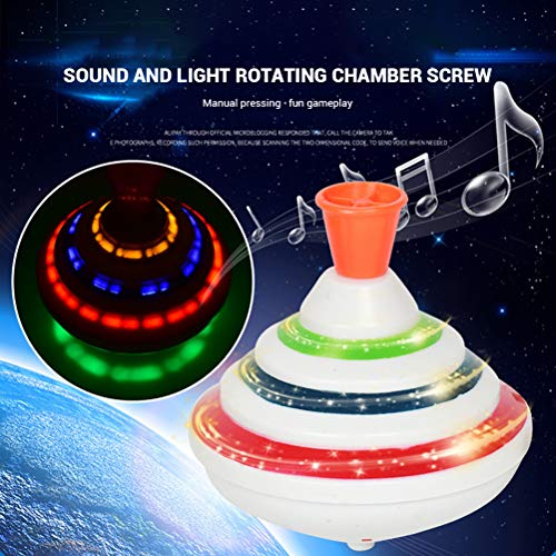 Asotagi Empuje hacia abajo Spinning Top Juguete con LED y música Peg-top Hand Spinning Gyro Juguete Regalo para niños